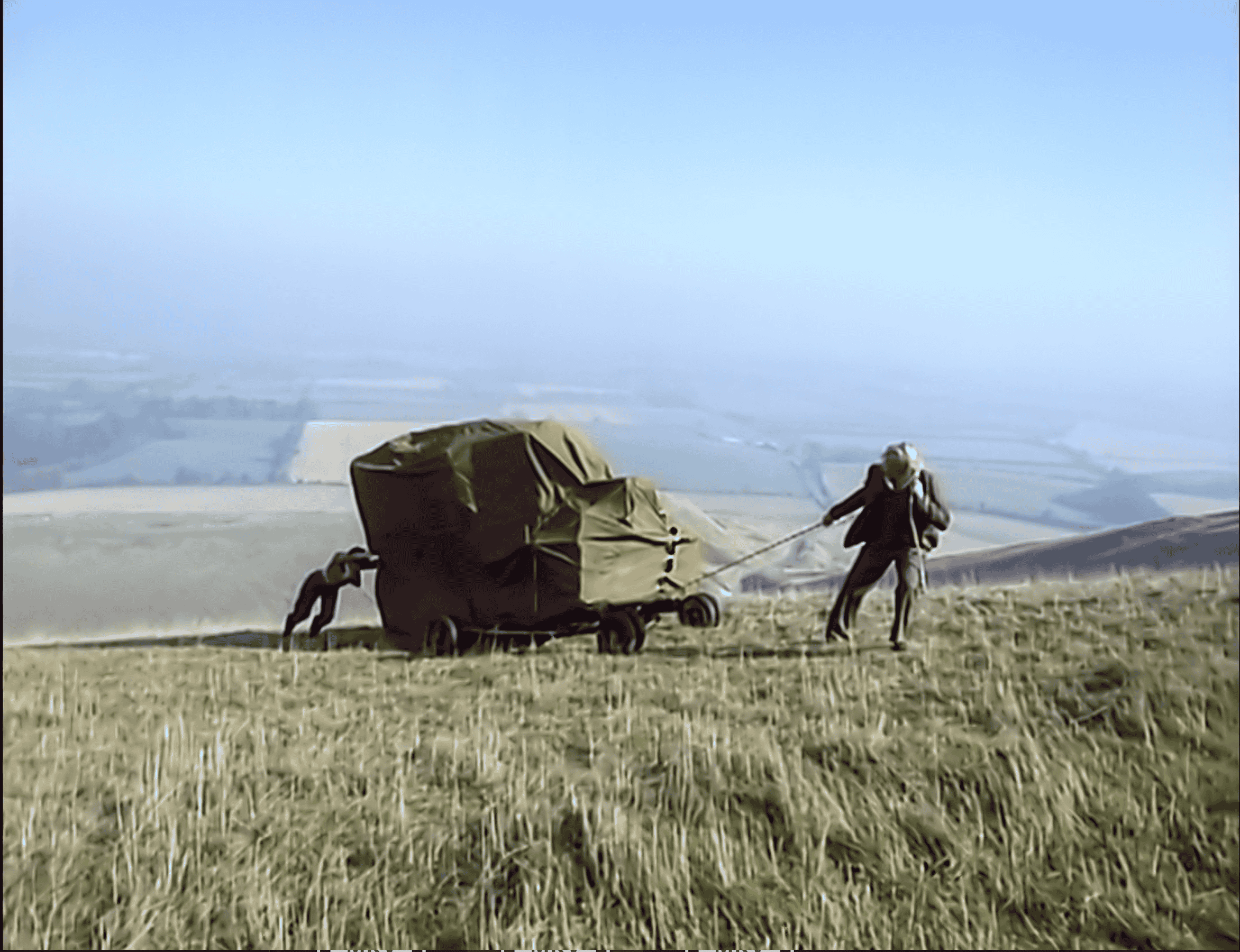 Screen capture from Kate Bush's Cloudbusting music video